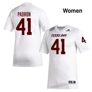 #41 Liam Padron TAMU SEC Football Player Embroidered Numbers Jersey (Women, White) 25067975
