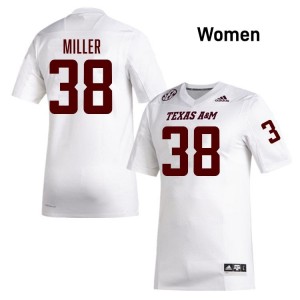 White Luke Miller #38 TAMU Legacy Edition Football Women University Durable-Stitched SEC Jersey 43171850