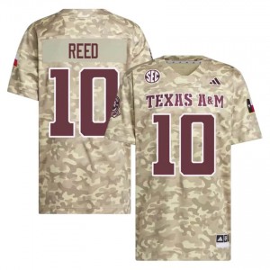 #10 Marcel Reed Texas A&M SEC Football Player Embroidered Numbers Jersey (Men, Beige) 11398483