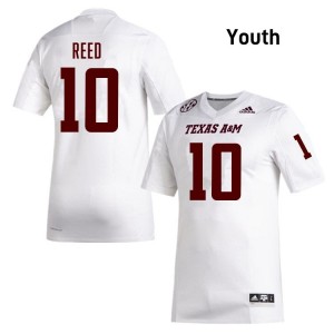 Youth Marcel Reed Aggies Pride #10 White SEC Sewn College Football Jersey 27642963