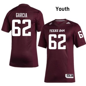 Youth Marcus Garcia Texas A&M Aggies Pride #62 Maroon SEC Sewn University Football Jersey 62583910