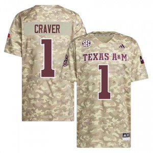 Aggies Beige #1 Mario Craver Men Authentic SEC NCAA Pro-Stitched Football Jersey 74141595