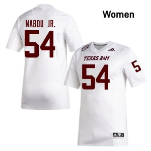 White Mark Nabou Jr. #54 Texas A&M Aggies Legacy Edition Football Women NCAA Durable-Stitched SEC Jersey 46852035