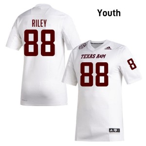 Genuine Micah Riley Aggies #88 White Youth Player SEC High-Performance Football Jersey 86376070