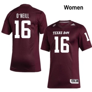 Genuine Miles O'Neill Texas A&M #16 Maroon Women College SEC High-Performance Football Jersey 85036485