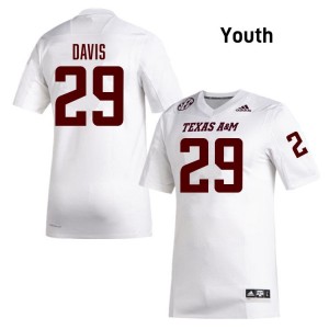 Myles Davis Youth Licensed #29 Aggies SEC White Football High School High-Quality Jersey 92354490
