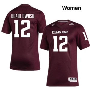 Maroon Nana Boadi-Owusu #12 Texas A&M Legacy Edition Football Women College Durable-Stitched SEC Jersey 58149525