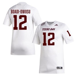 #12 Nana Boadi-Owusu Aggies SEC Football High School Embroidered Numbers Jersey (Men, White) 22485551