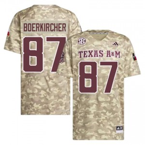 Nate Boerkircher Men Licensed #87 Texas A&M SEC Beige Football University High-Quality Jersey 73038542