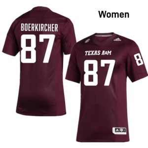 Genuine Nate Boerkircher Aggies #87 Maroon Women University SEC High-Performance Football Jersey 22191029