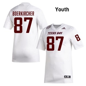 #87 Nate Boerkircher Aggies SEC Football High School Embroidered Numbers Jersey (Youth, White) 74164554