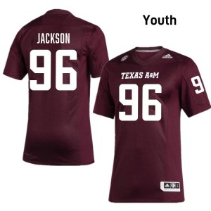 Maroon Nathan Jackson #96 TAMU Legacy Edition Football Youth NCAA Durable-Stitched SEC Jersey 19958308