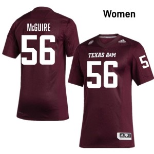 Maroon Nelson McGuire #56 Texas A&M Legacy Edition Football Women College Durable-Stitched SEC Jersey 53037532