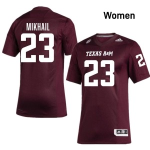 Women Noah Mikhail Aggies Pride #23 Maroon SEC Sewn NCAA Football Jersey 33188113