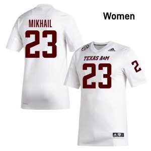 TAMU White #23 Noah Mikhail Women Authentic SEC High School Pro-Stitched Football Jersey 50521257