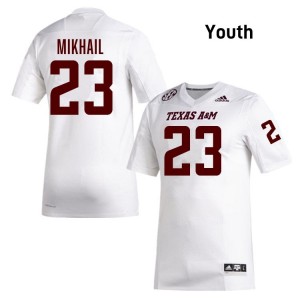 Genuine Noah Mikhail Aggies #23 White Youth University SEC High-Performance Football Jersey 25025594