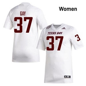 TAMU SEC #37 Peyton Gay Women University Football White Game Day Sewn Jersey 69274360