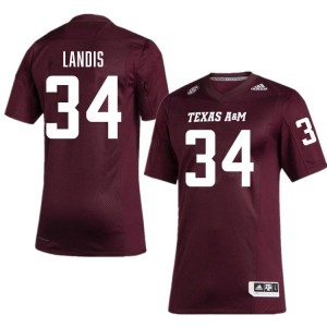 Preston Landis Men Licensed #34 TAMU SEC Maroon Football NCAA High-Quality Jersey 26164671