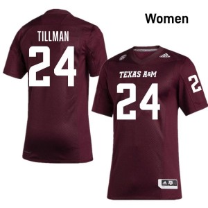 Aggies SEC #24 Ramarian Tillman Women NCAA Football Maroon Game Day Sewn Jersey 48702107