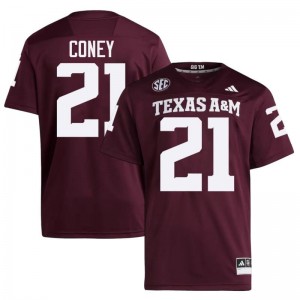 #21 Ray Coney Texas A&M SEC Football University Embroidered Numbers Jersey (Men, Maroon) 27107437