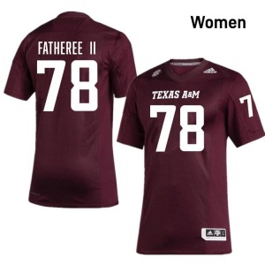 #78 Reuben Fatheree II Aggies SEC Football Player Embroidered Numbers Jersey (Women, Maroon) 66306870