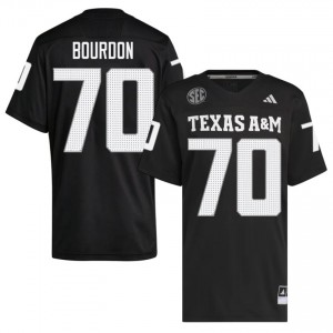 TAMU SEC #70 Robert Bourdon Men College Football Black Game Day Sewn Jersey 33862927