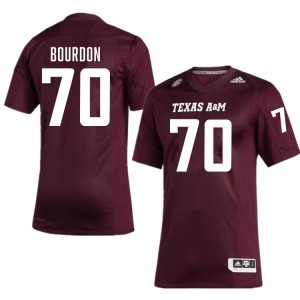 Texas A&M Aggies Maroon #70 Robert Bourdon Men Authentic SEC High School Pro-Stitched Football Jersey 43926124