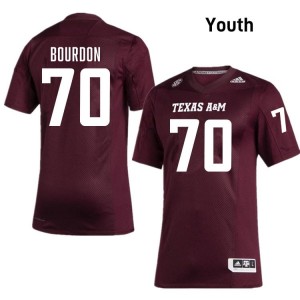 Robert Bourdon Youth Licensed #70 TAMU SEC Maroon Football NCAA High-Quality Jersey 82506876