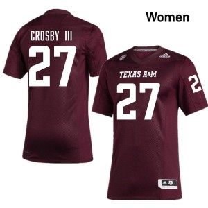 Texas A&M SEC #27 Ronnie Crosby III Women High School Football Maroon Game Day Sewn Jersey 47809600