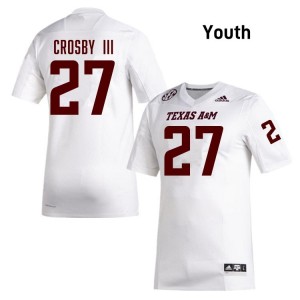 White Ronnie Crosby III #27 Texas A&M Legacy Edition Football Youth Player Durable-Stitched SEC Jersey 73635122