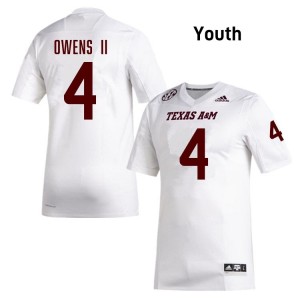 #4 Rueben Owens II Aggies SEC Football Player Embroidered Numbers Jersey (Youth, White) 55600891