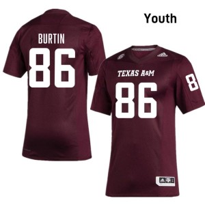Ryan Burtin Youth Licensed #86 Texas A&M Aggies SEC Maroon Football NCAA High-Quality Jersey 82371914