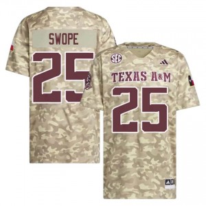 #25 Ryan Swope Texas A&M SEC Football High School Embroidered Numbers Jersey (Men, Beige) 55745633