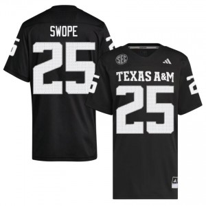 TAMU SEC #25 Ryan Swope Men University Football Black Game Day Sewn Jersey 25284275