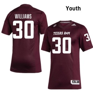 #30 Solomon Williams TAMU SEC Football High School Embroidered Numbers Jersey (Youth, Maroon) 42007744