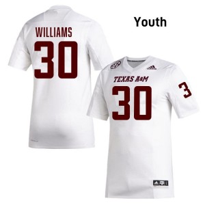 Genuine Solomon Williams Texas A&M #30 White Youth College SEC High-Performance Football Jersey 95524652