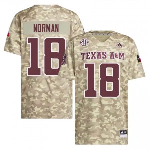 #18 TK Norman Texas A&M SEC Football University Embroidered Numbers Jersey (Men, Beige) 69415663