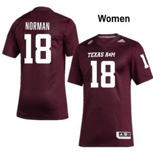 #18 TK Norman Aggies SEC Football College Embroidered Numbers Jersey (Women, Maroon) 83565457