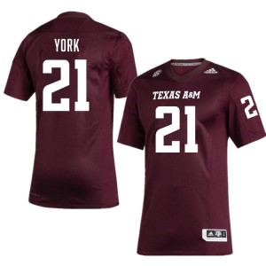 Taurean York Men Licensed #21 TAMU SEC Maroon Football College High-Quality Jersey 48804365
