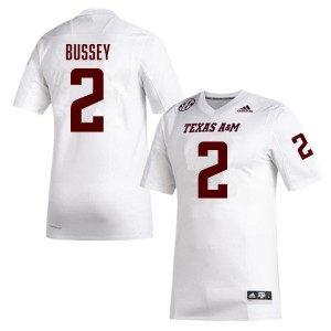 Men Terry Bussey Texas A&M Pride #2 White SEC Sewn College Football Jersey 70708396