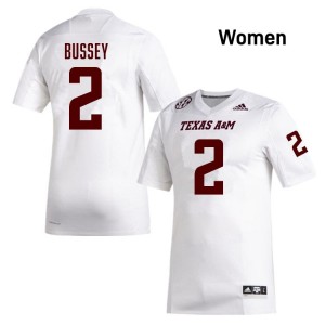 #2 Terry Bussey TAMU SEC Football Player Embroidered Numbers Jersey (Women, White) 62861885