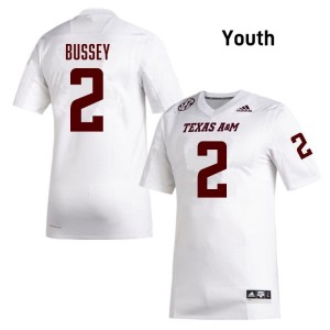 Aggies SEC #2 Terry Bussey Youth High School Football White Game Day Sewn Jersey 40800987