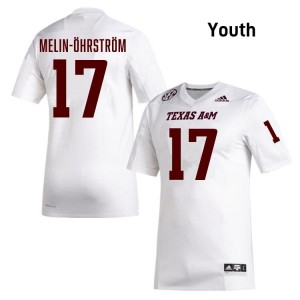 Theo Melin Ohrstrom Youth Licensed #17 Texas A&M SEC White Football University High-Quality Jersey 84055928