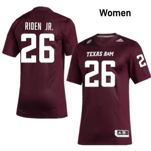 Texas A&M Maroon #26 Tiger Riden Jr. Women Authentic SEC College Pro-Stitched Football Jersey 33494145