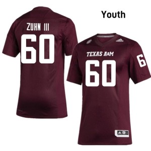 TAMU SEC #60 Trey Zuhn III Youth NCAA Football Maroon Game Day Sewn Jersey 55952923