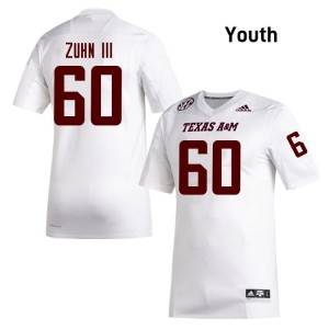 Trey Zuhn III Youth Licensed #60 Texas A&M SEC White Football High School High-Quality Jersey 15457737