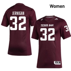 Genuine Tristan Jernigan Texas A&M #32 Maroon Women Player SEC High-Performance Football Jersey 70966947