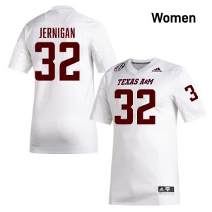 Women Tristan Jernigan Texas A&M Aggies Pride #32 White SEC Sewn NCAA Football Jersey 50265712
