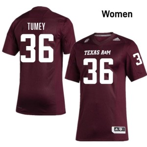 Texas A&M SEC #36 Truette Tumey Women Player Football Maroon Game Day Sewn Jersey 39004706