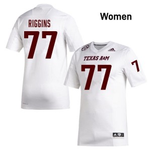 Genuine Tyler Thomas Texas A&M Aggies #77 White Women College SEC High-Performance Football Jersey 94238973
